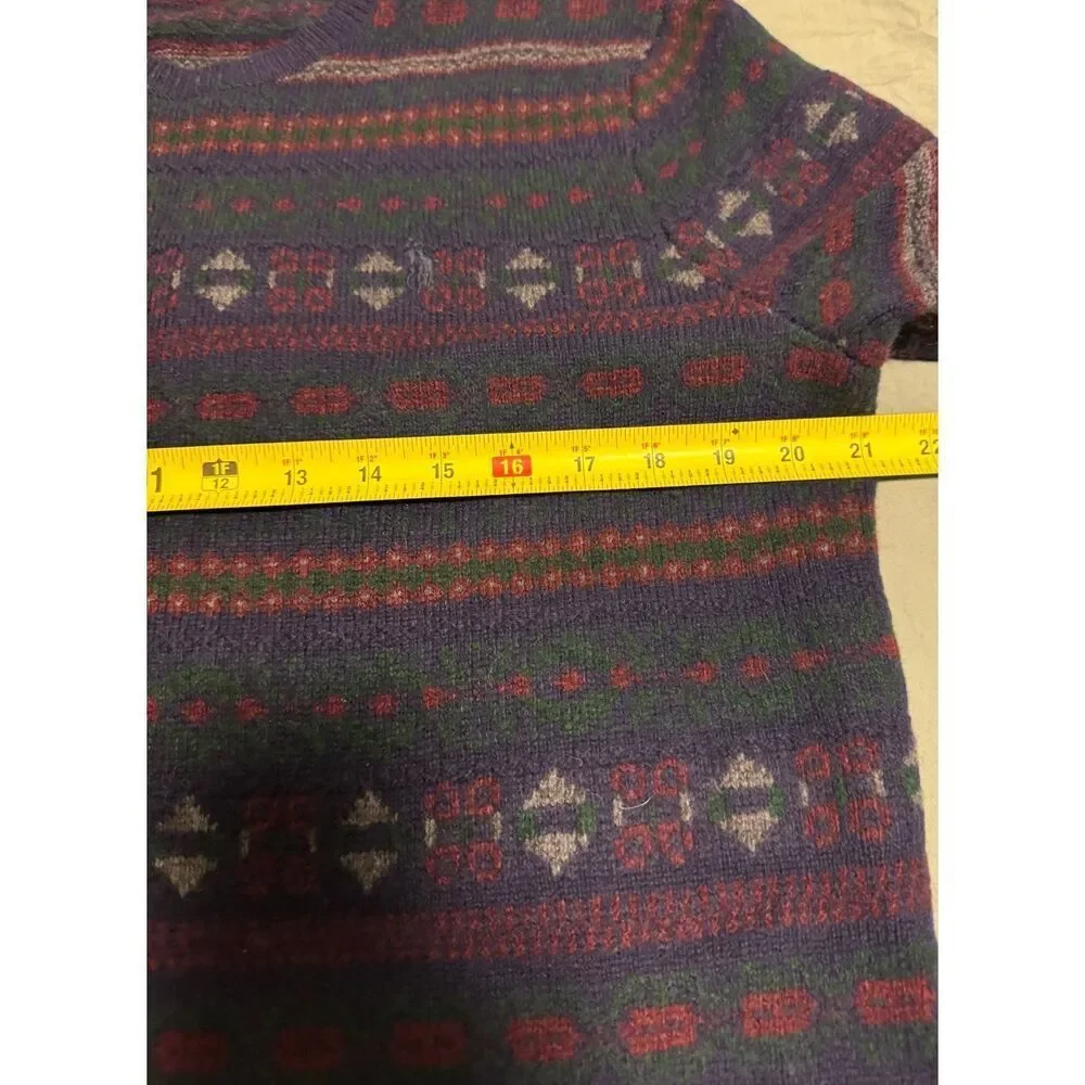 Polo Ralph Lauren Size Medium Men Wool Alpaca Fair Isle Nordic Pullover Sweater